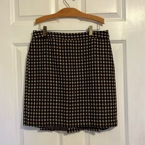 Wool skirt tan and brown pattern 6